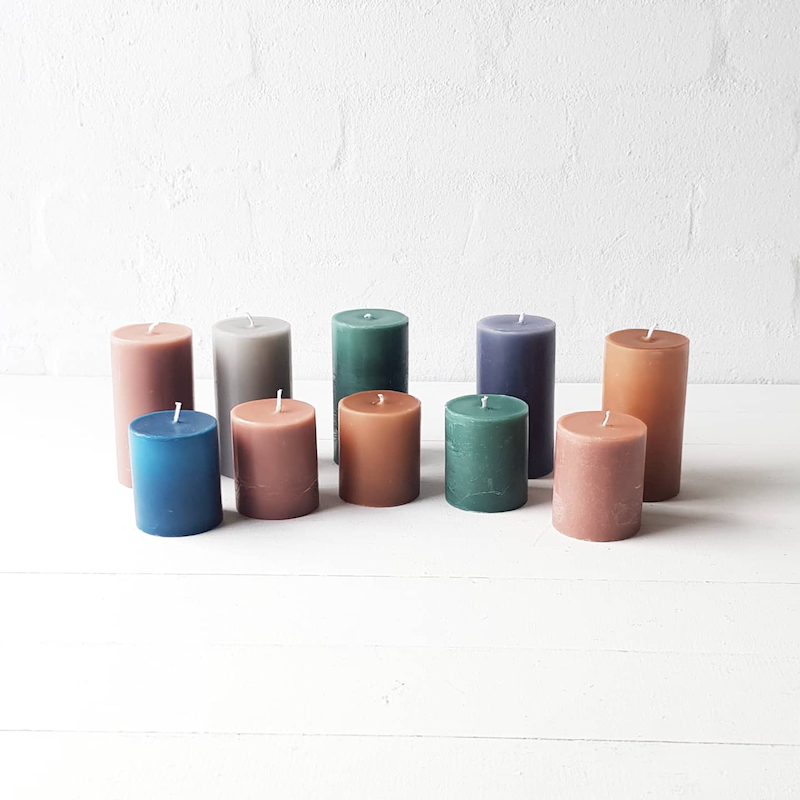Coloured Round Pillar Candles - <p style='text-align: center;'>From R 21.00</p>